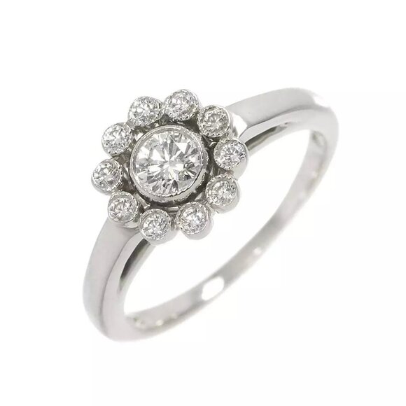 TIFFANY CO. Enchant Diamond Ring Pt Platinum Size4 - Picture 1 of 15